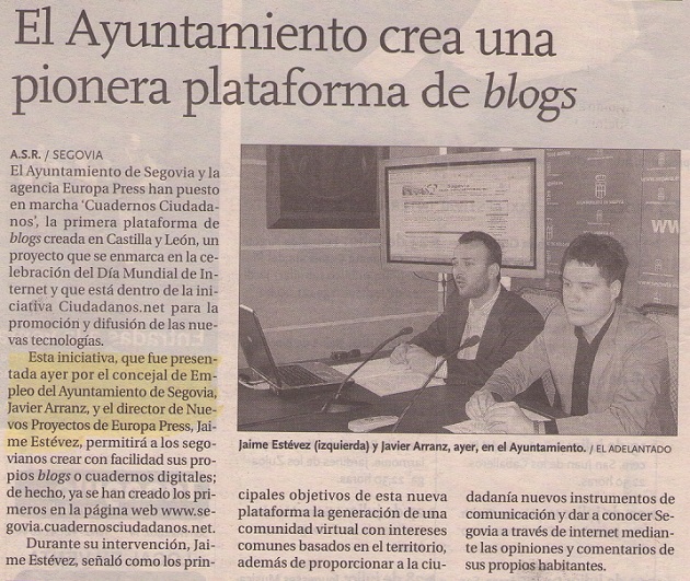 El Ayuntamiento crea una pionera plataforma de blogs