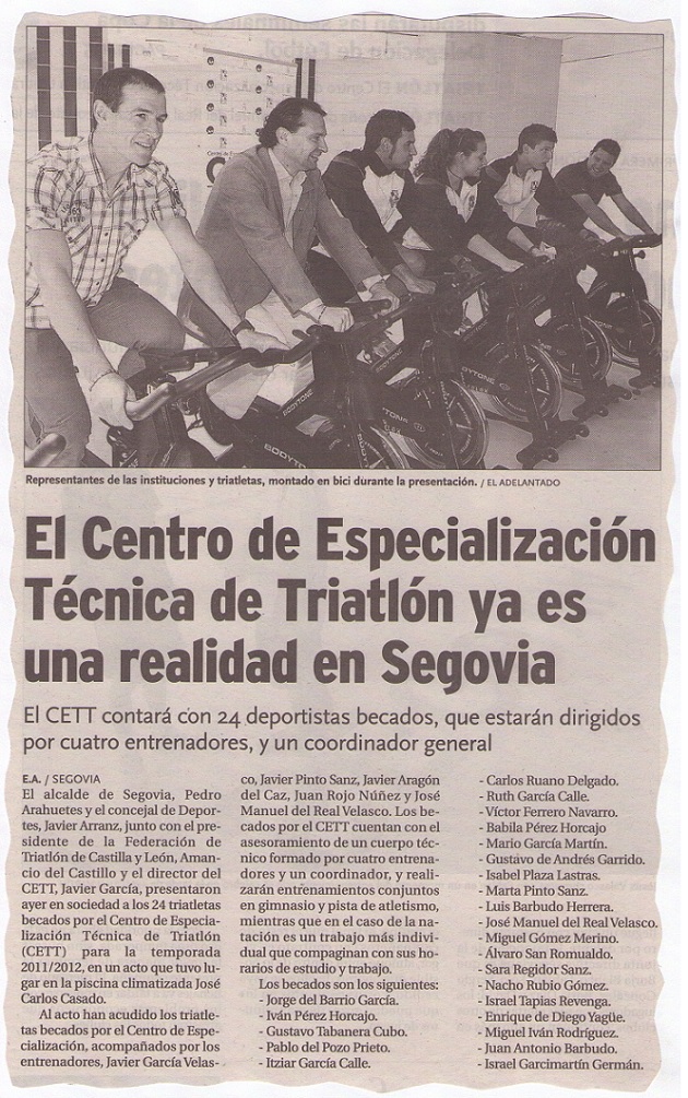 El Centro de Especialización Técnica de Triatlón ya es una realidad en Segovia