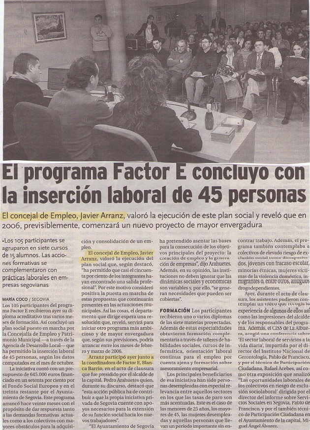 El programa Factor E concluyó con la inserción laboral de 45 personas