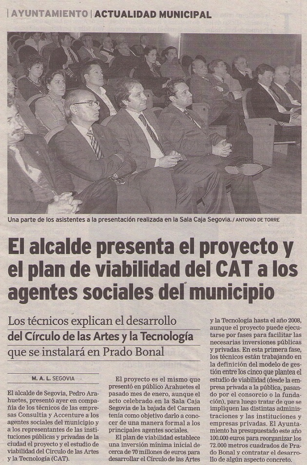 El alcalde presenta el proyecto y el plan de viabilidad del CAT a los agentes sociales del municipio