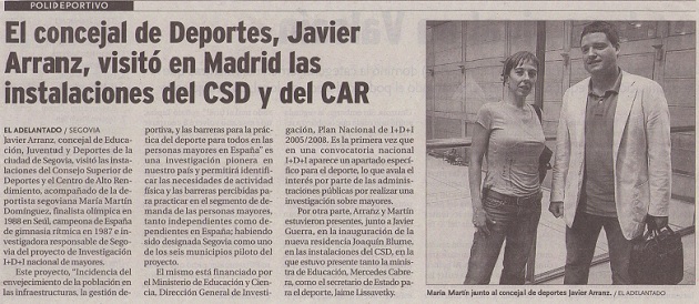 El concejal de Deportes, Javier Arranz, visitó en Madrid las instalaciones del CSD y del CAR