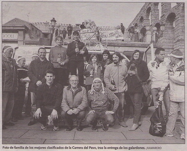 Javier Arranz y Pedro Arahuetes en la entrega de premios de la Carrera del Pavo para bicicletas sin cadena 2009