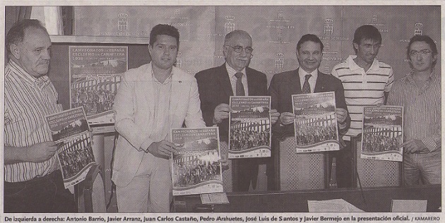 De izqda. a dcha.: Antonio Barrio, Javier Arranz, Juan Carlos Castaño, Pedro Arahuetes, José Luis de Santos y Javier Bermejo en la presentación oficial del Campeonato de España de Ciclismo en Carretera 