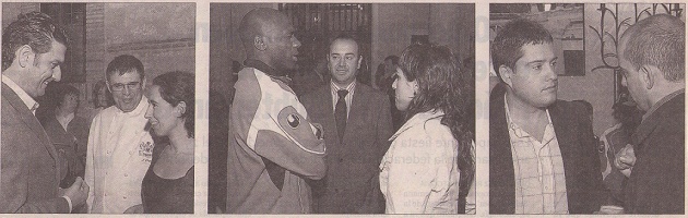 De izqda. a dcha., José Luis Vázquez, el restaurador Julián Duque, la redactora Ana San Romualdo, el jugador de Caja Segovia, Tobe, el director comercial de El Adelantado, David Matarranz, Elena Gutiérrez, el concejal de Deportes, Javier Arranz y el director de El Adelantado, Jesús Martínez / J. Martín