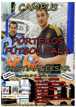 Cartel del I Campus de Porteros de Fútbol Sala “Cristian&César”