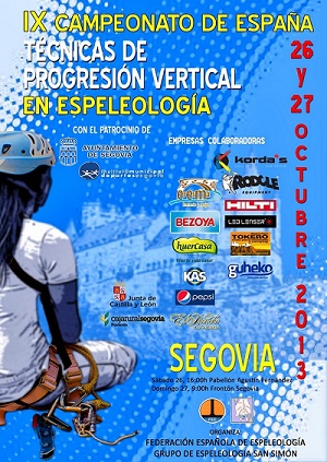 Cartel del IX Campeonato de España de Técnicas de Progresión Vertical en Espeleología