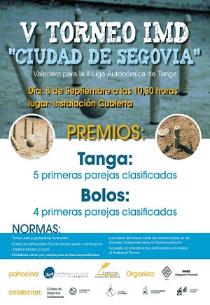 Cartel anunciador del V Torneo IMD Ciudad de Segovia de Juegos Autóctonos